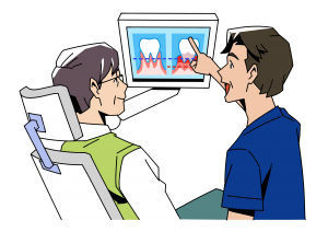 男性歯科医の説明イラスト